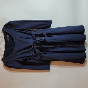 ELIZABETH LOZANO | Tie Front Flare Denim Dress